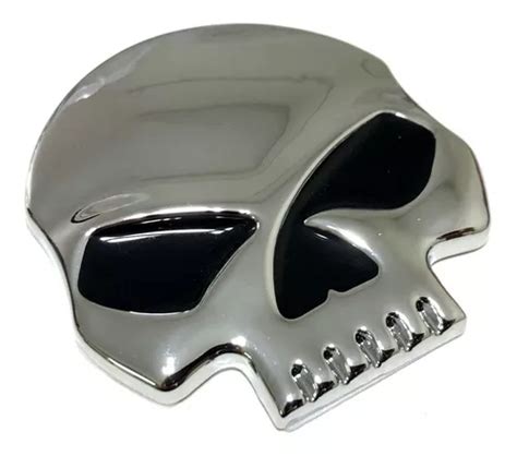 Emblema Skull Caveira D Emblema Carro Moto Harley Davidson