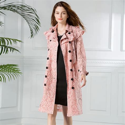 2017 Frauen Trenchcoats Spitze Kleidung Damen Elegante Oberbekleidung