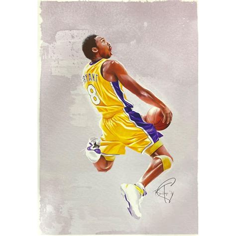 Tony Santiago Signed 13x19 Kobe Bryant Lithograph Sports Integrity