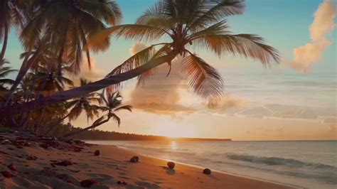 Asmr Ambience Tropical Beach At Sunset Ocean Sounds For Relaxation