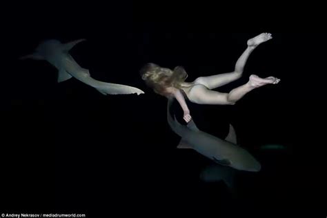 Model Swims Naked With Sharks To Prove That They Re Not As Dangerous As