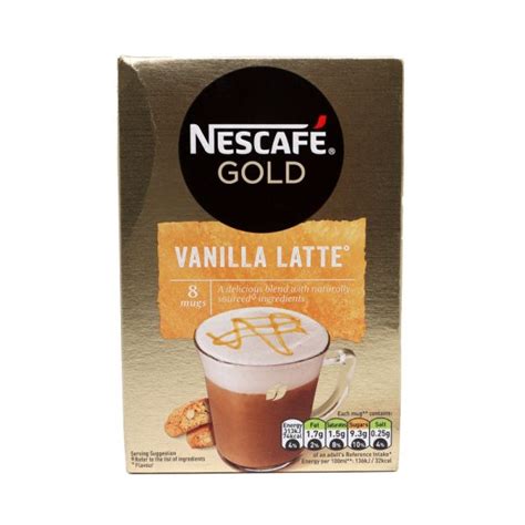 NESCAFÉ GOLD Vanilla Latte instant coffee 148g box of 8 sachet H A