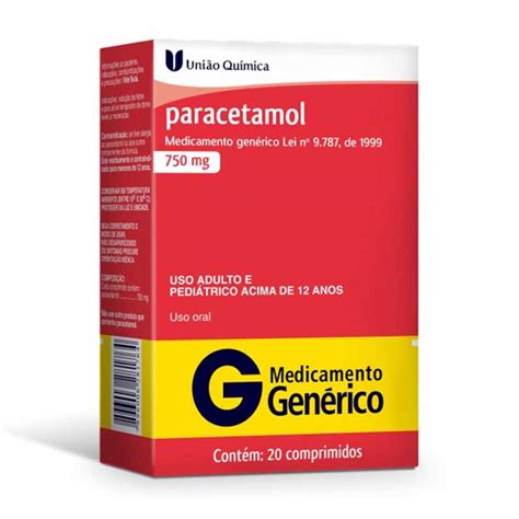 Indicações Para que serve e Bula Paracetamol 750mg 20 comprimidos