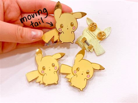 Moving Fidget Toy Pikachu Pin Wagging Tail Pokemon Etsy