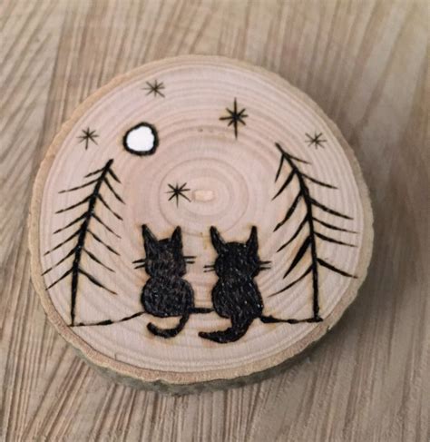 Excited To Share This Item From My Etsy Shop Log Slice Cats Moon