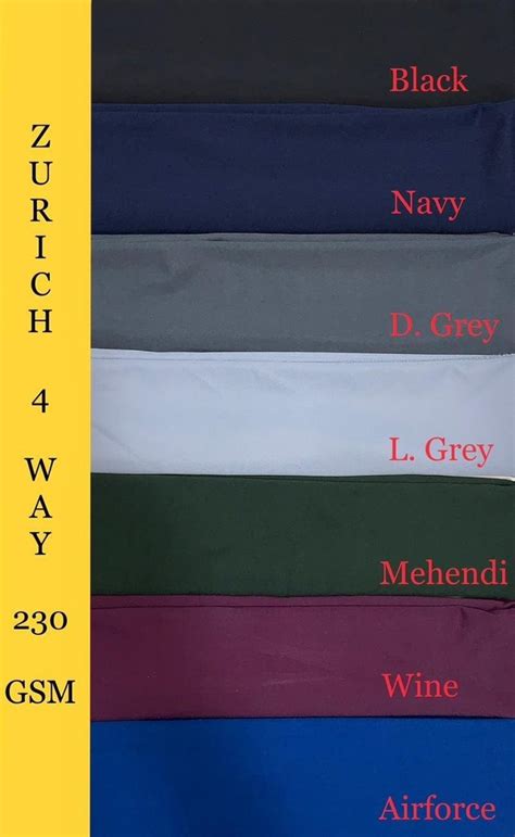 Zuric Four Way Lycra Fabric Color Multicolor At Rs 80 Meter In Surat