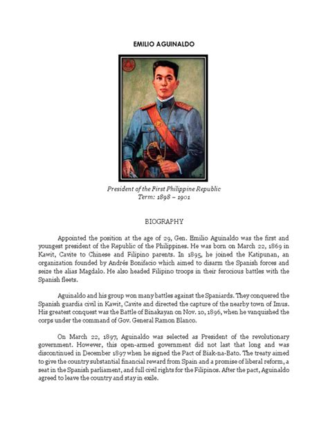 Biography Of The Philippine Presidents Pdf President Of The