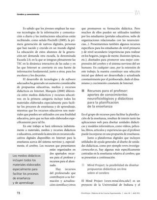 Recursos en Internet para la enseñanza del cerebro PDF