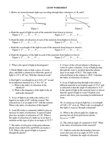 Waves Electromagnetic Spectrum Worksheet Key