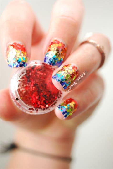 Rainbow Glitter Nails201507glitter Rainbow Nailshtml Nail