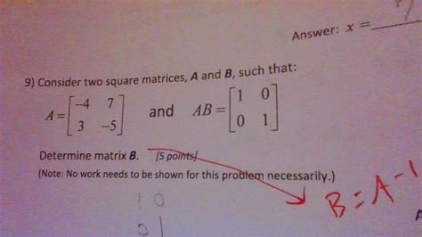 Solved 9 Consider Two Square Matrices A And B Such That