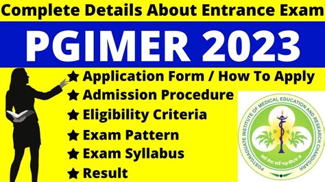 PGIMER 2023 Full Details Notification Out Dates Application