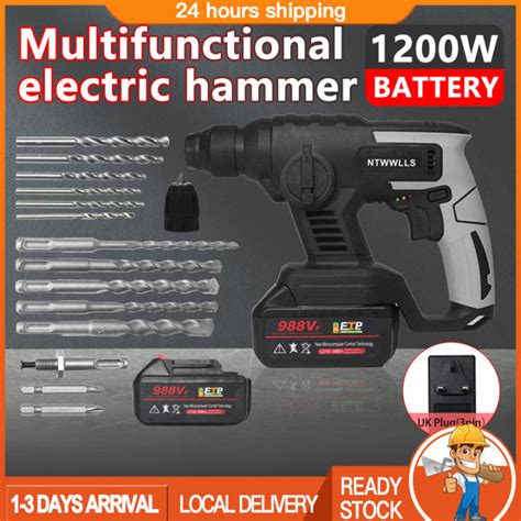 1200w Cordless Rotary Hammer 988vf Heavy Duty Electric Hammer Impact