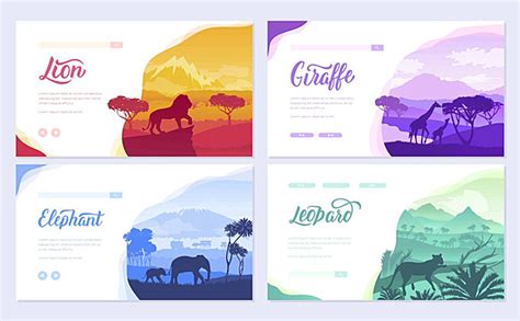 Wildlife Brochure Cards With Animal Templates For Various Media Vector ...