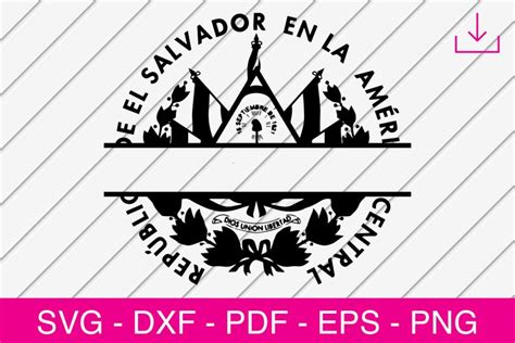 El Salvador Svg, El Salvador Seal Split Frame Svg, Badge