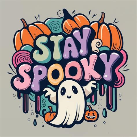 Premium Vector Stay Spooky Cute Ghost Vector Illustration