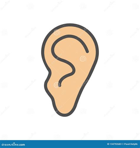 Human Ear Icon Vector Illustration Flat Design Stock Illustration Illustration Of Audible