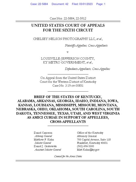 Dn 42 Ky Et Al Amicus Brief Pdf First Amendment To The United