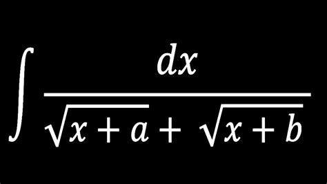 Integral Of 1 Sqrt X A Sqrt X B Hv Math Academy Youtube