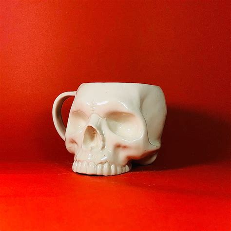 Ceramic Skull Skull Coffee Mug Ceramic Coffee Mug Gothic Etsy