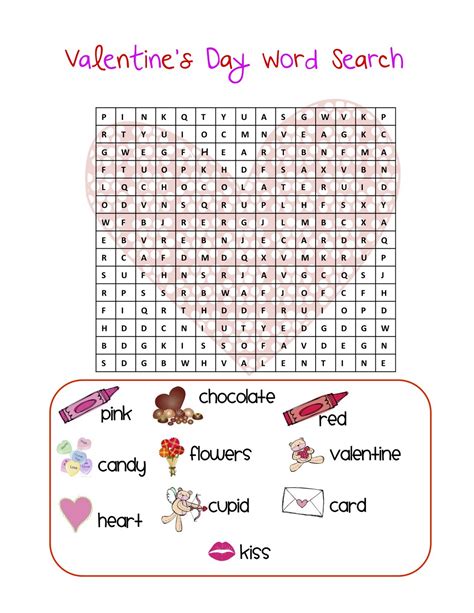 Valentine Day Word Search Printable