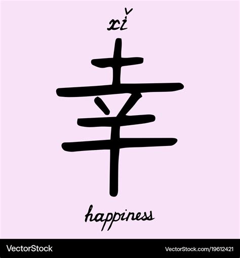 Chinese character happiness Royalty Free Vector Image