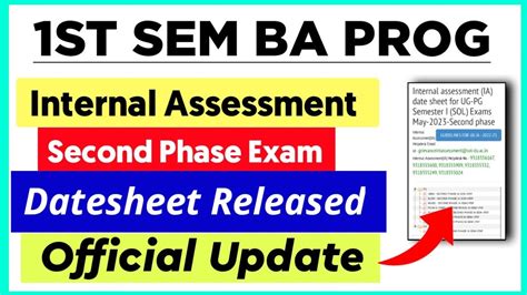 Sol Ba Prog First Semester Internal Assessment Second Phase Datesheet