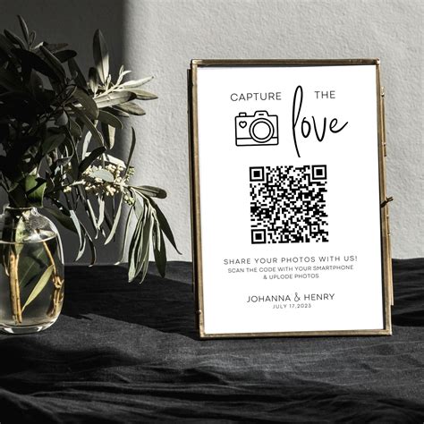 Wedding Qr Code Sign Template Share The Love Qr Code Sign Modern Wedding Table Sign Guest