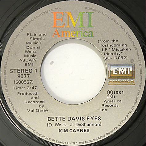 Kim Carnes Bette Davis Eyes 1981 Vinyl Discogs