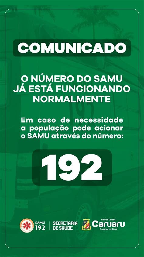 N Mero Do Samu Caruaru E Samu Agreste Voltou A Funcionar Blog Do