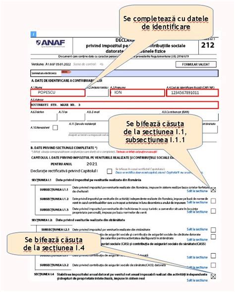 Model De Completare A Declaratiei Unice Pentru Veniturile Obtinute Din