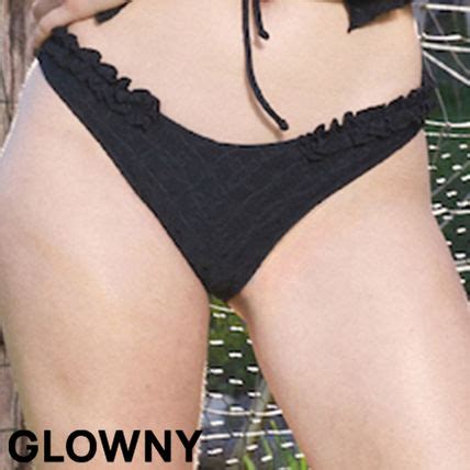 GLOWNYFRILL HIGH CUT BIKINI BOTTOM BLACK 正規品 人気 GLOWNY ビキニ