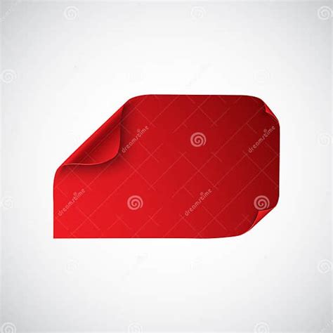 Red Sheet Of Paper With Curved Corners Stock Vector Illustration Of