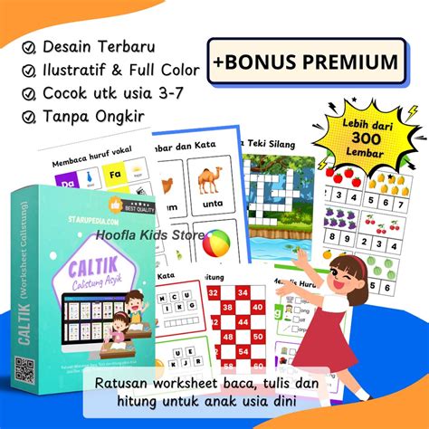 Jual Worksheet Calistung Membaca Menulis Berhitung Paud Tk Usia 3 7 Tahun Buku Lembar