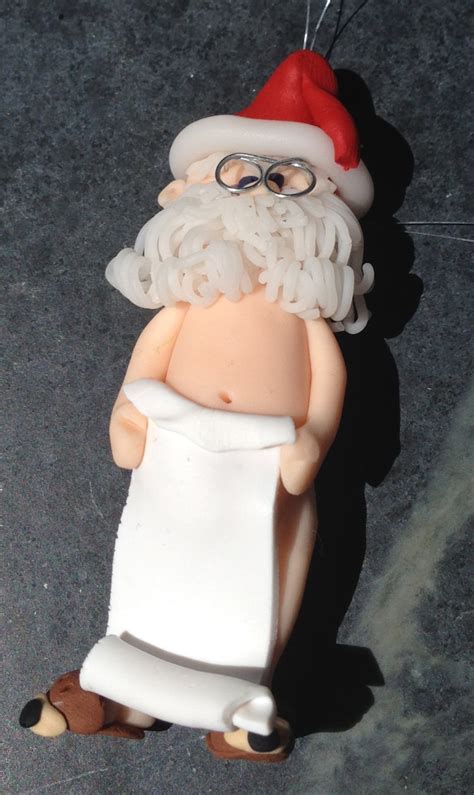 Naked Santa Christmas Ornament By Kim Lugar Etsy
