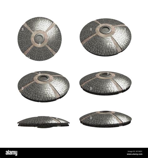 3D illustration of an UFO, unidentified flying object or flying saucer ...