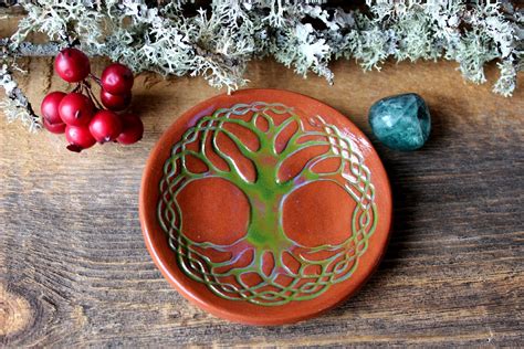 Tree Of Life Plate Handmade Ceramics Plate With Tree Decor Etsy