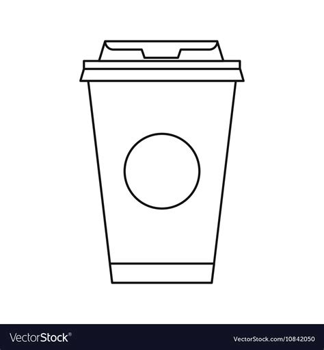 Take away coffee cup icon outline style Royalty Free Vector