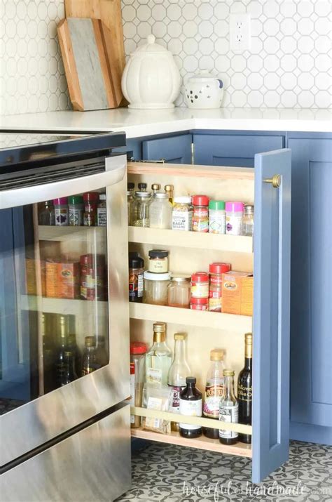 How To Build A Pull Out Spice Rack Cabinet Houseful Of Handmade