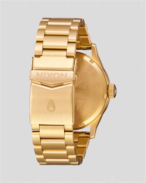 Shop Nixon Sentry Ss Watch In Oxblood Sunray Gold Fast Shipping