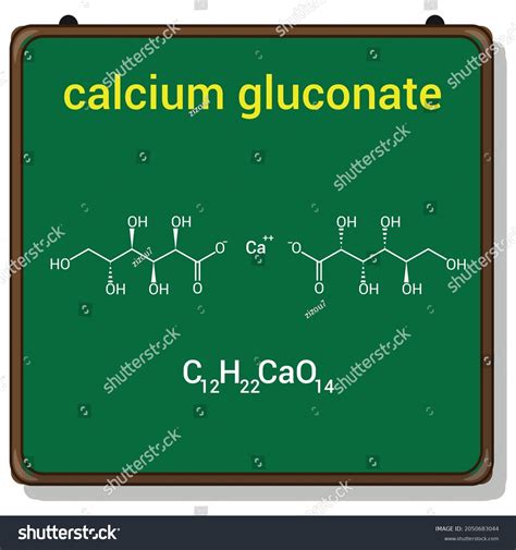 Chemical Structure Calcium Gluconate C12h22cao14 Stock Vector Royalty