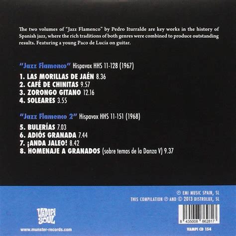 Pedro Iturralde Jazz Flamenco Vols 1 And 2 Feat Paco De Lucia Cd