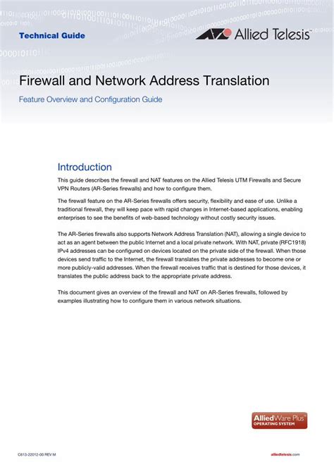 Pdf Firewall And Network Address Translation Feature Overview