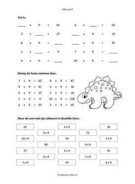 Practica Les Taules Werkbladen Tafels Oefenen Wiskunde Off