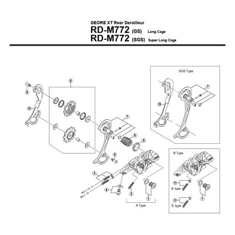 Shimano Deore XT RD M772 Schaltwerk Ersatzteil Einstellschraube Mit