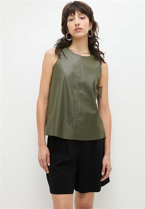 Pu Sleeveless Shell Olive Superbalist Blouses Superbalist