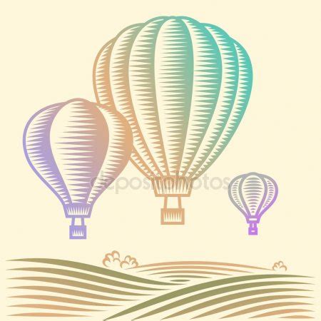 Pictures Old Hot Air Balloon Retro Hot Air Balloon Sky Background Old Paper Texture Stock