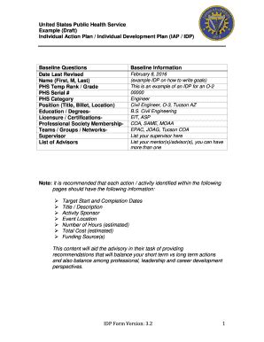 Fillable Online Dcp Psc Example Individual Development Plan For