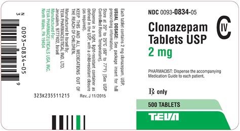 Clonazepam - FDA prescribing information, side effects and uses