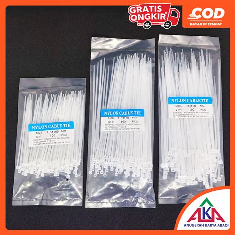 Jual Kabel Ties NYLON CABLE TIE Isi 100 Pcs 10cm 15cm Shopee Indonesia